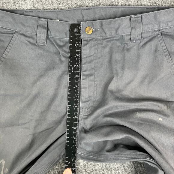 Carhartt B290 Dungaree Pants Mens 38x30 Gray Workwear Utility Twill Stain - Picture 4 of 9